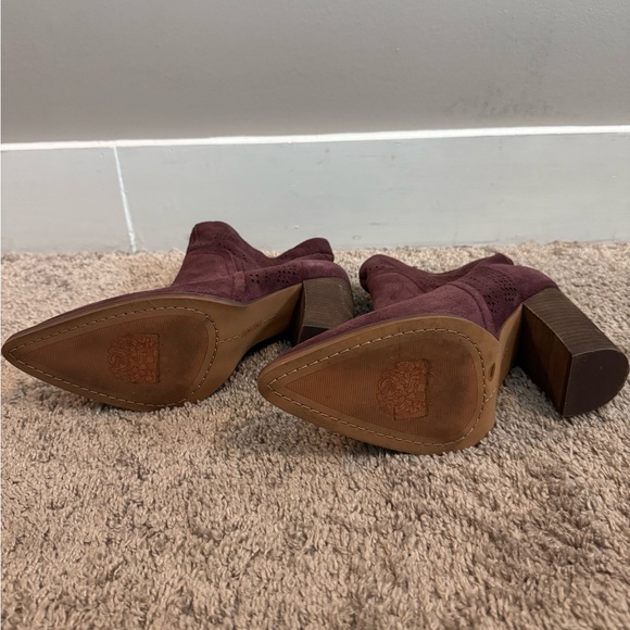 Vince Camuto Dark Red Suede Mini Boots - Picture 3 of 4